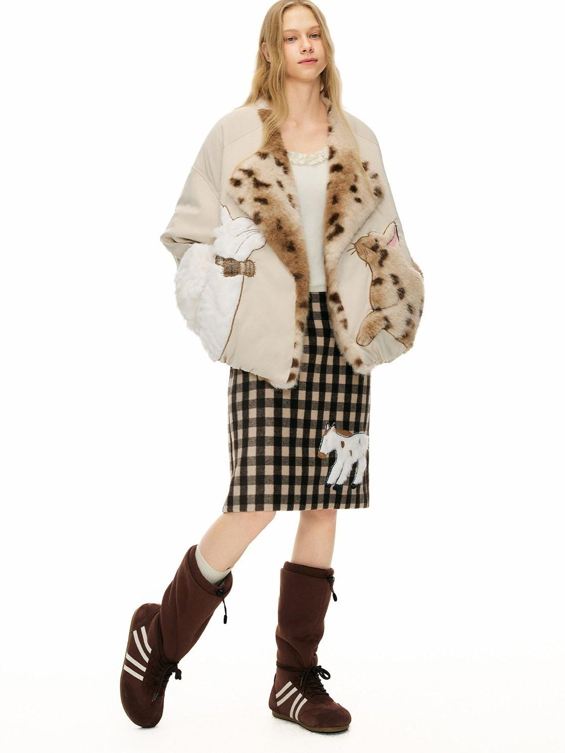 Outthe Blue 90 Percent Duck Down Warm Thick Casual Loose Short Lapel Women Down Jackets