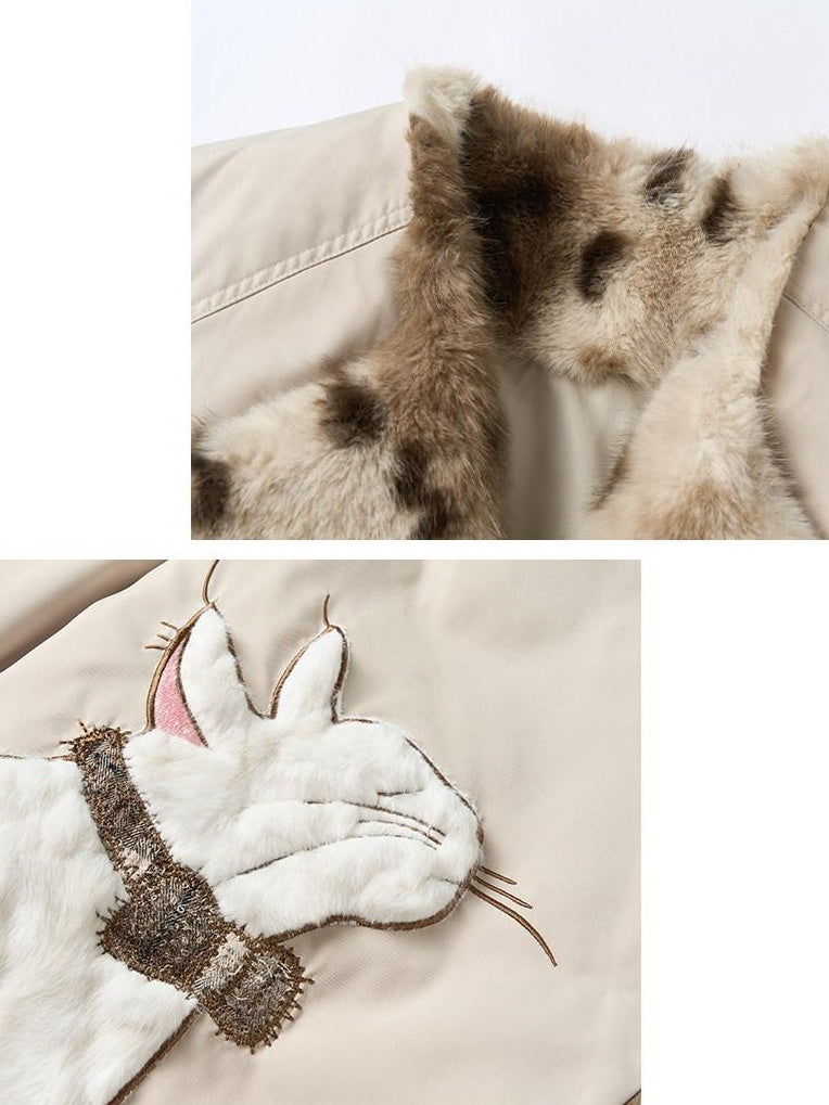 Outthe Blue 90 Percent Duck Down Warm Thick Casual Loose Short Lapel Women Down Jackets
