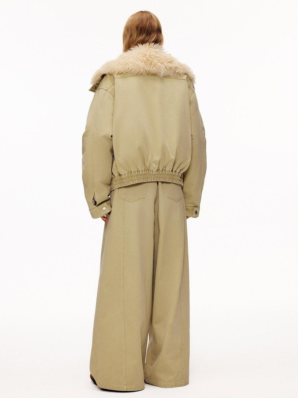 Outthe Blue 90 Percent White Duck Down Eco Casual Thick Collar Khaki Women Down Jackets