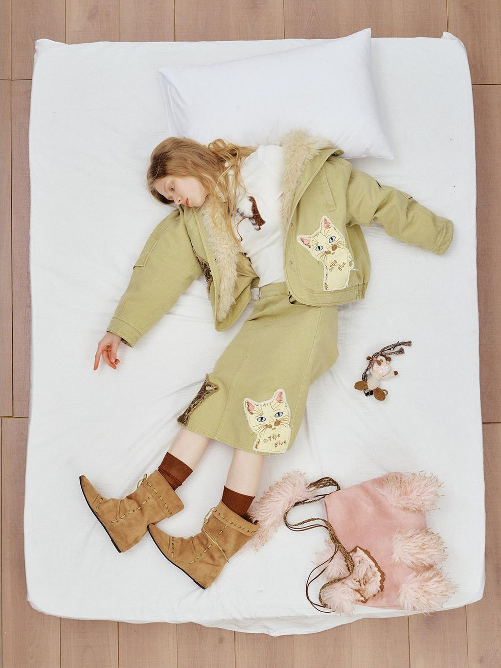 Outthe Blue 90 Percent White Duck Down Eco Casual Thick Collar Khaki Women Down Jackets