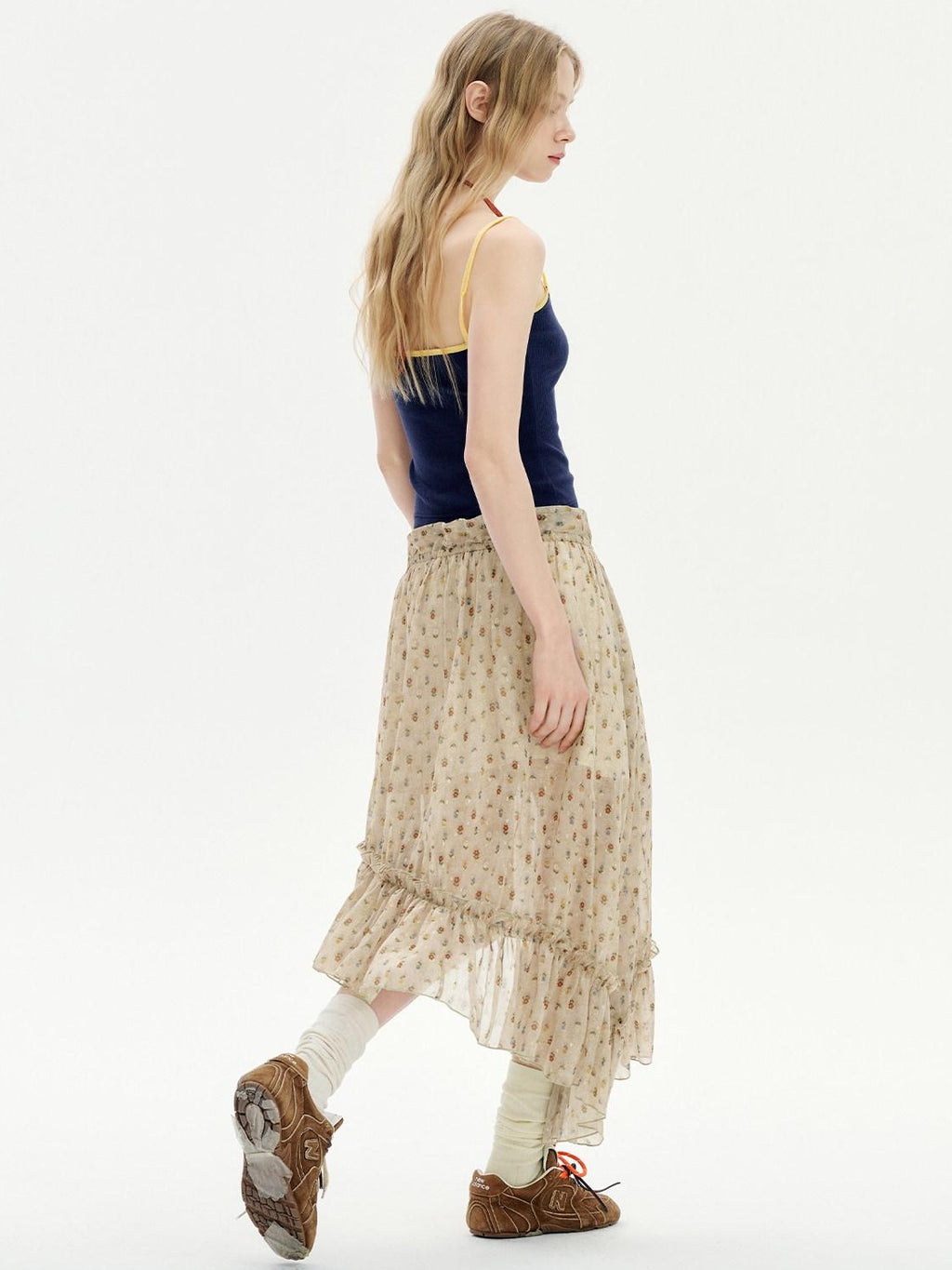 Outthe Blue Backless Cropped Slim Fit Office Commuter Navy Cotton Rayon Spandex Camisoles