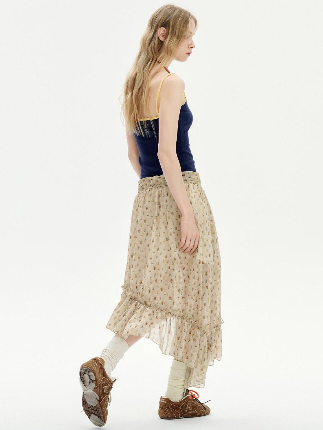 Outthe Blue Backless Cropped Slim Fit Office Commuter Navy Cotton Rayon Spandex Camisoles