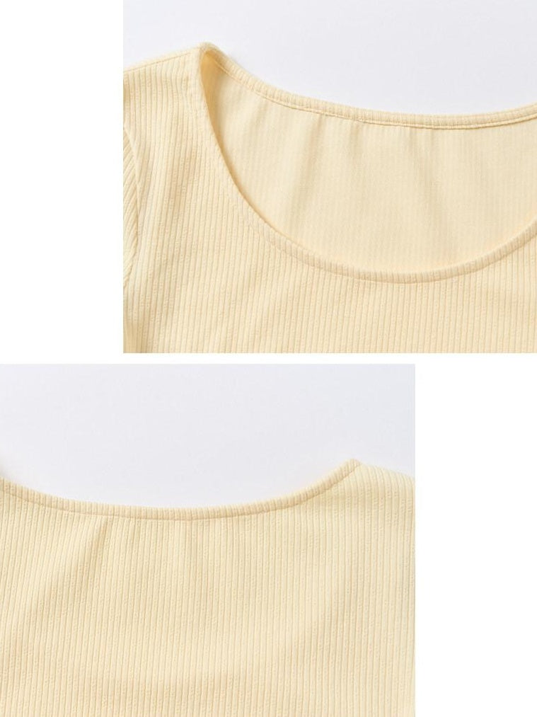 Outthe Blue Cotton Blend Stretch Slim Fit Cropped Casual Top For Women Long Sleeve T-Shirts