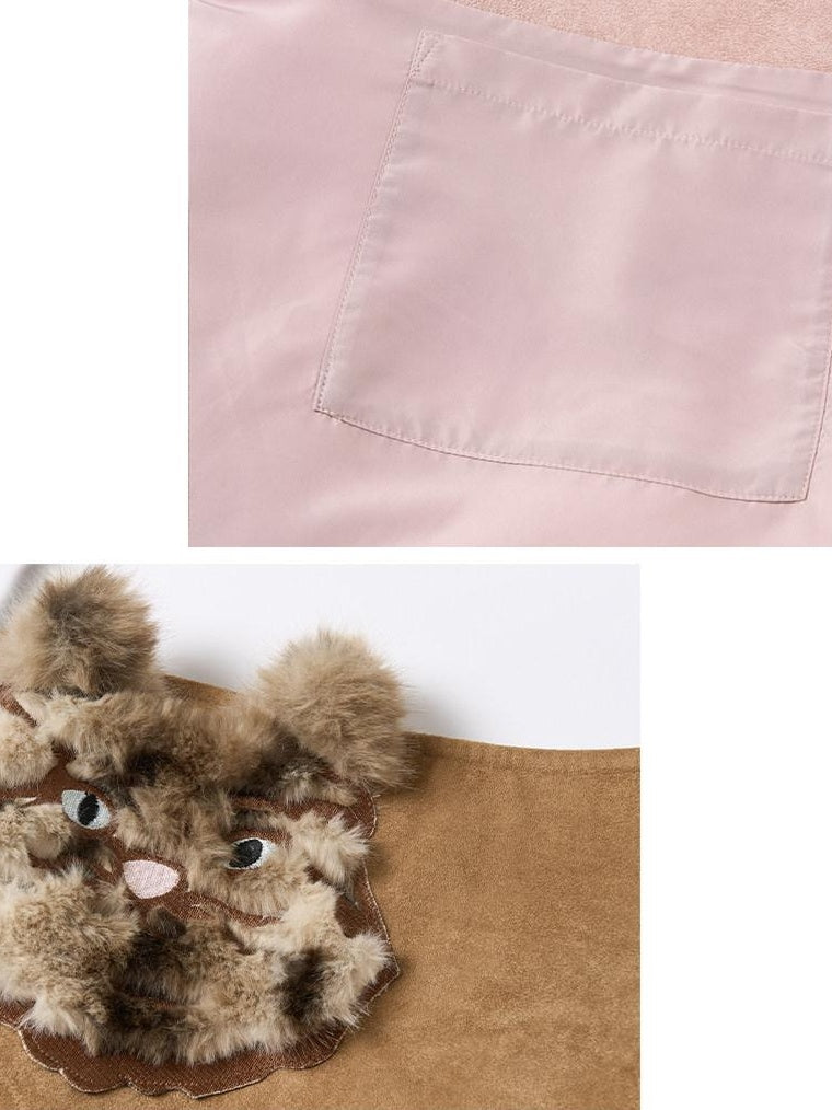 Outthe Blue Cute Edgy Cat Print Square Single Shoulder Women Vintage Pink Khaki Tote Bags