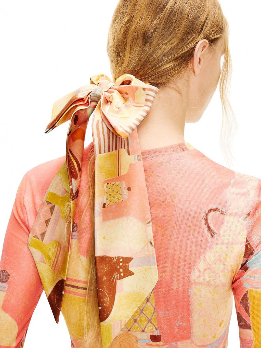 Outthe Blue Elegant Vintage Satin Bow Scrunchie For Women Chic Bow Hair Accessories