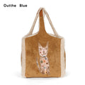 Outthe_Blue_Embroidered_Animal_Original_Small_Square_Youth_Polyester_Honey_Brown_Tote_Bags_MISSTT