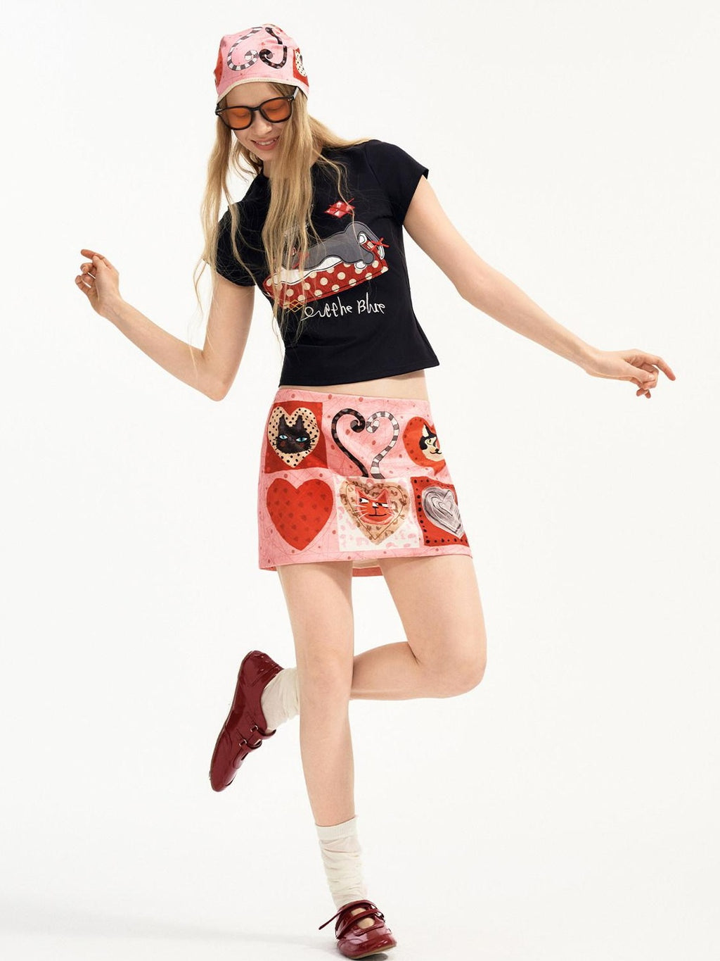 Outthe Blue Flattering Mid Waist Animal Print Sweet H Shaped Straight Women Mini Skirts