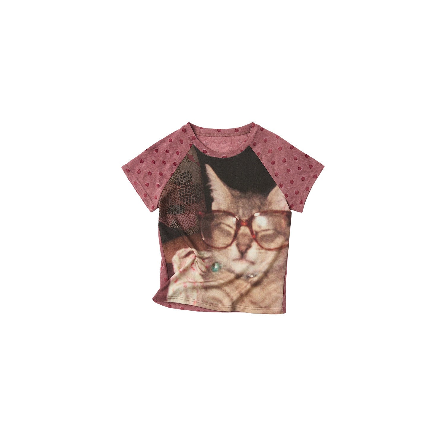 Outthe_Blue_Flocked_Sleepy_Cat_Polka_Dot_Slim_Fit_Raglan_Crewneck_Women_Long_Sleeve_T-Shirts_MISSTT