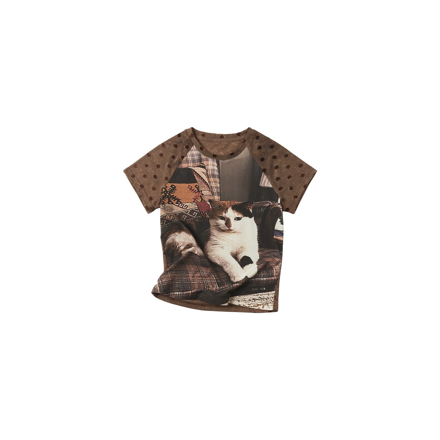 Outthe_Blue_Flocked_Sleepy_Cat_Polka_Dot_Slim_Fit_Raglan_Crewneck_Women_Long_Sleeve_T-Shirts_MISSTT