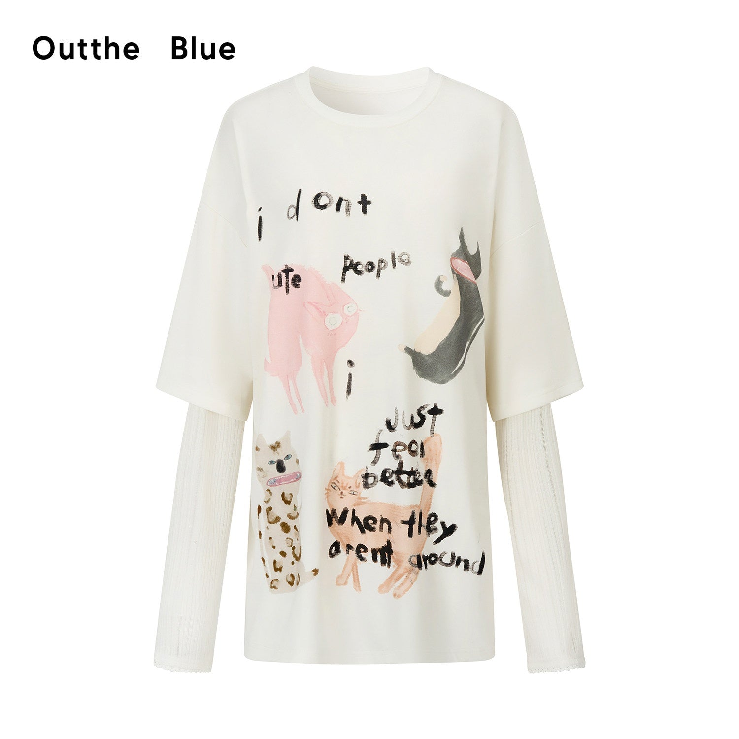 Outthe_Blue_Floral_Animal_Print_Loose_Long_Sleeve_Roundneck_4_Piece_Women_Top_&_Skirt_Sets_MISSTT
