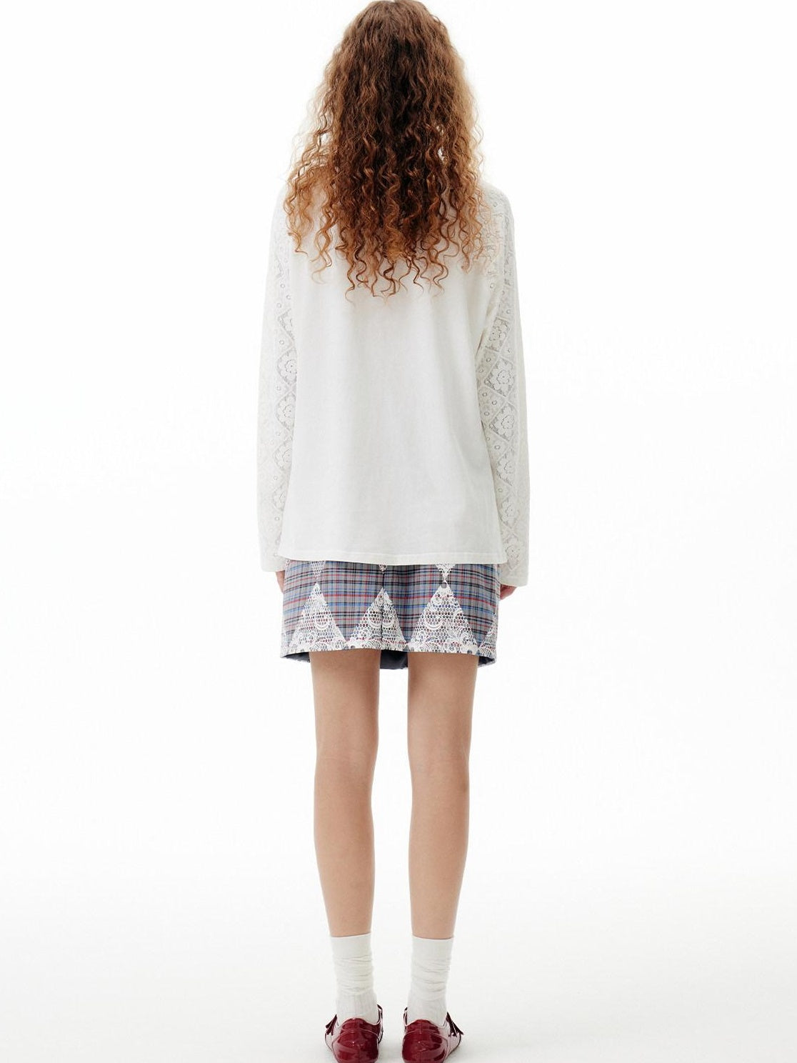 Outthe Blue Floral Print Mid Rise Slim Fit A Line Women Grey Plaid Polyester Mini Skirts
