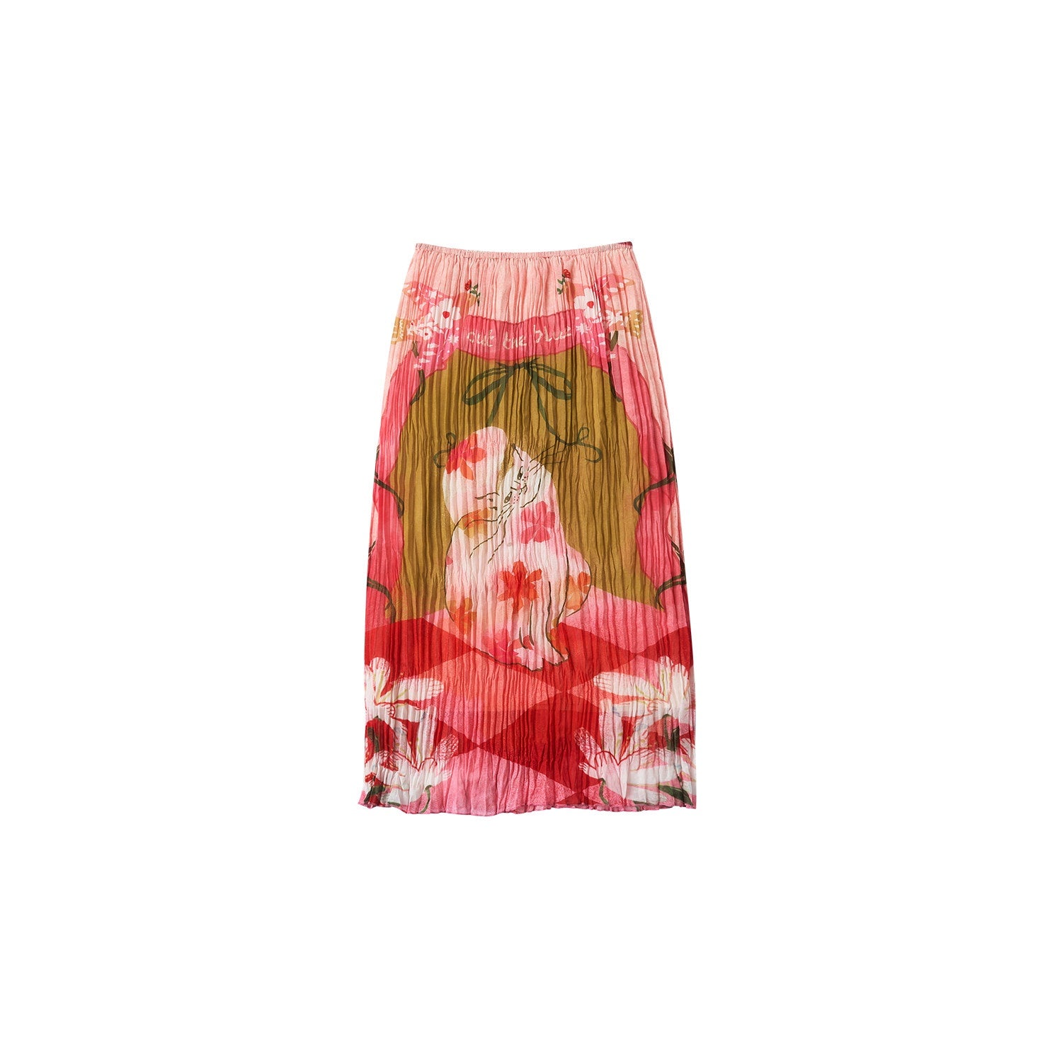 Outthe_Blue_High_Waist_Pleated_Printed_Loose_Fit_Women_Cat_Secret_Garden_Midi_Skirts_MISSTT