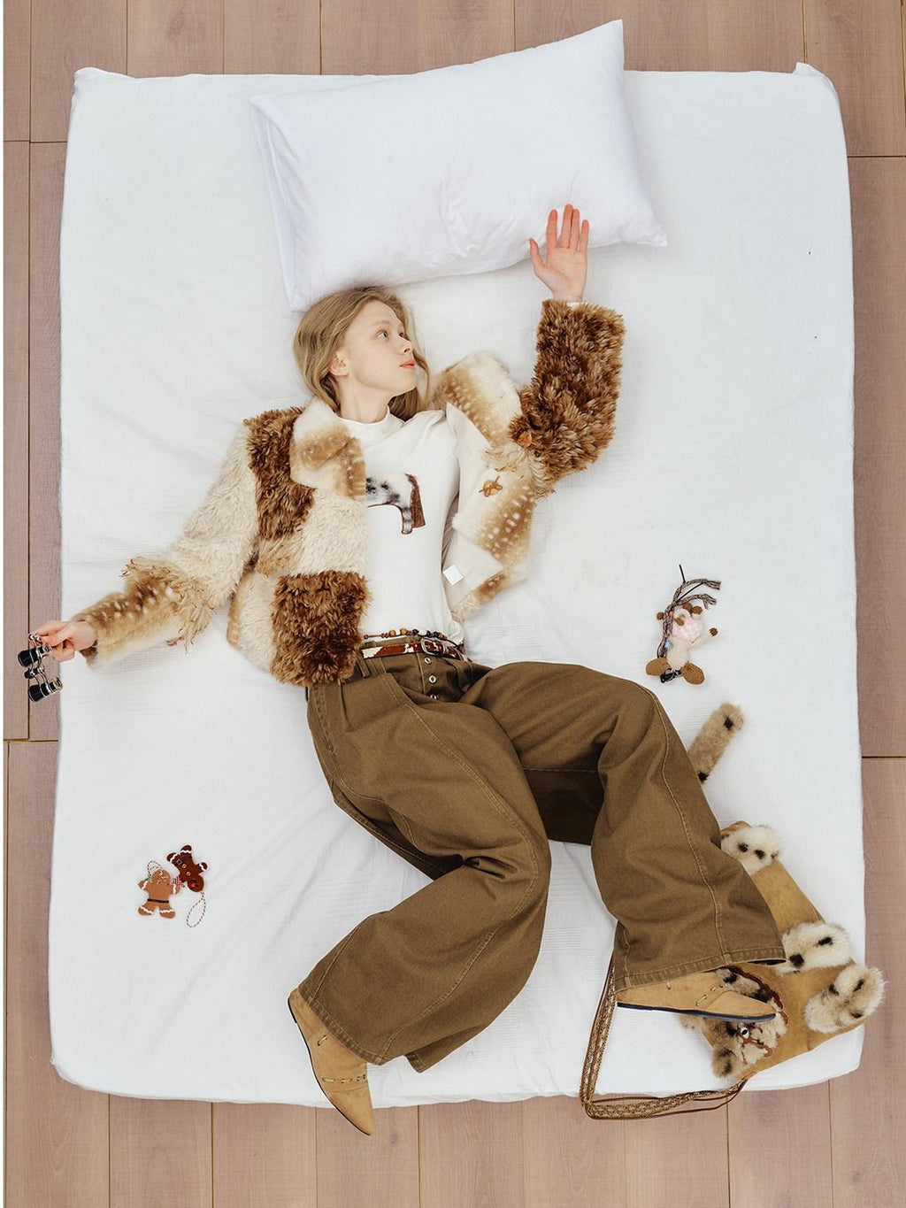 Outthe Blue High Waist Washed Cotton Comfort Casual Solid Khaki Coffee Women Wide Leg Pants