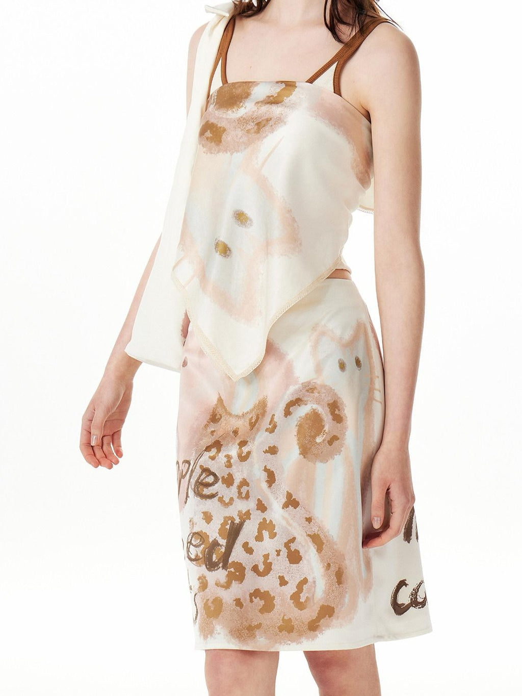 Outthe Blue Lightweight Polyester Shawl Style Unisex Floral Cat Animal Print Decorative Belts