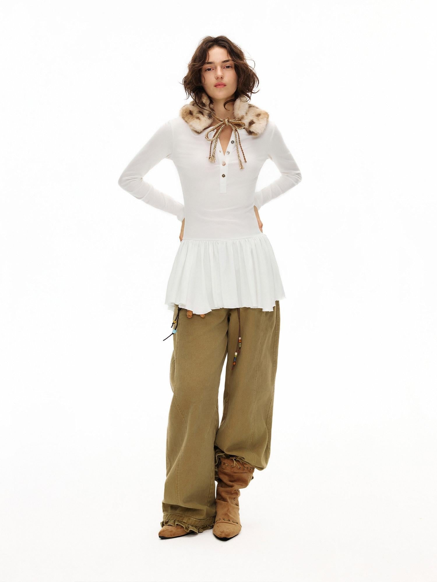 Outthe Blue Lyocell Stretch Asymmetrical Slim Fit Long Sleeve Women White Mini Dresses