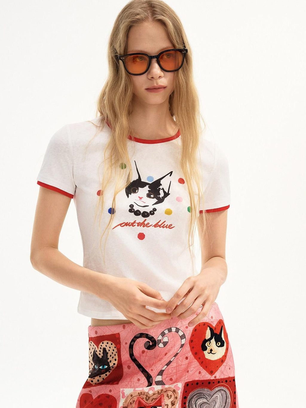 Outthe Blue Moisture Wicking Cotton Blend Slim Fit Cartoon Short Sleeve T-Shirts