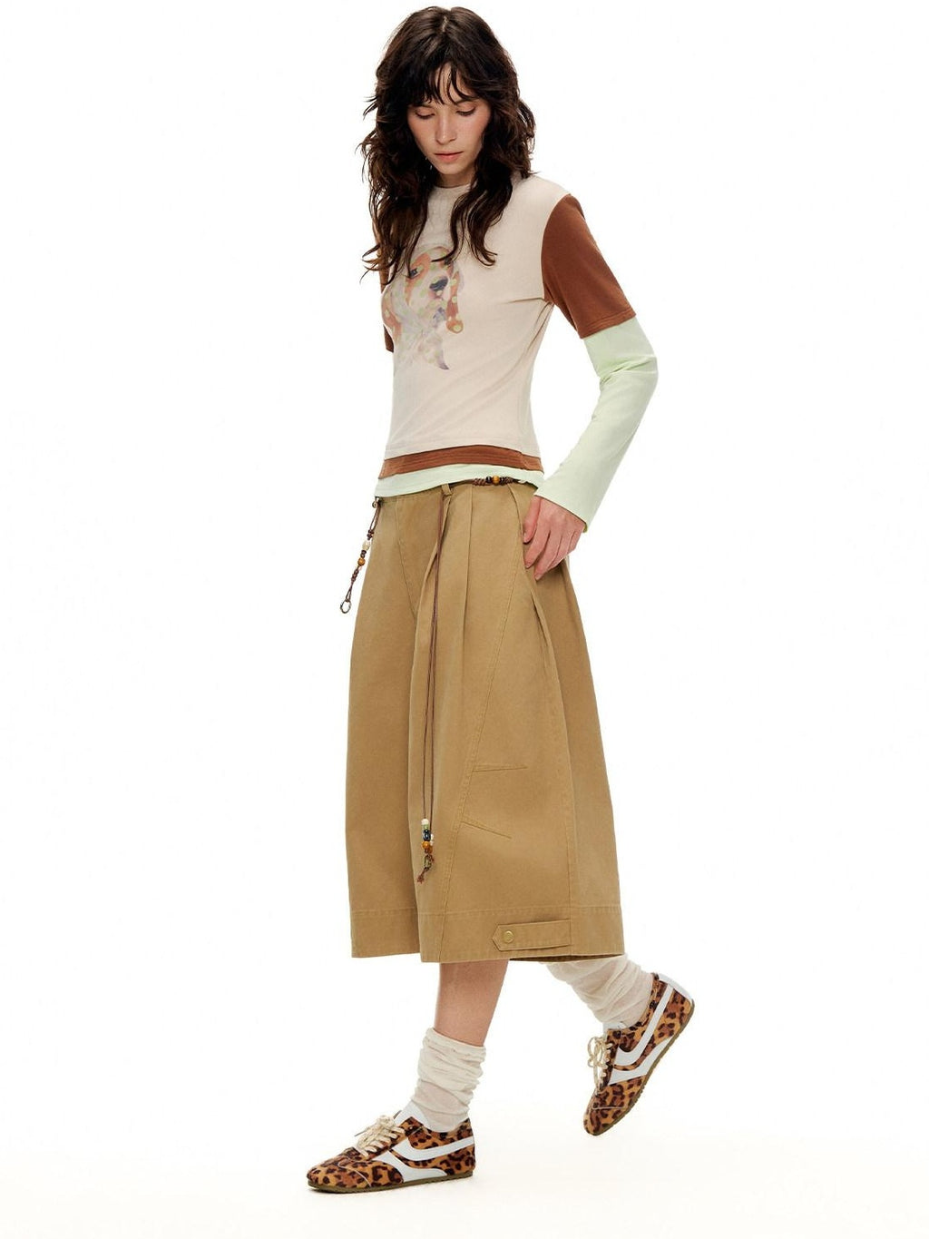 Outthe Blue Pleated Cotton Casual Natural Waist Women Button Fly Dusty Rose Straight Pants