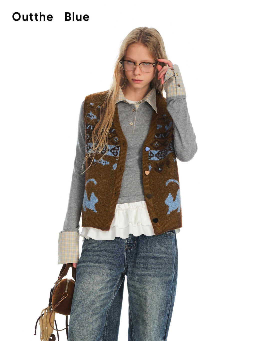 Outthe Blue Recycled Green Fiber Animal Print Commuter Style Women Cardigan Tank Tops