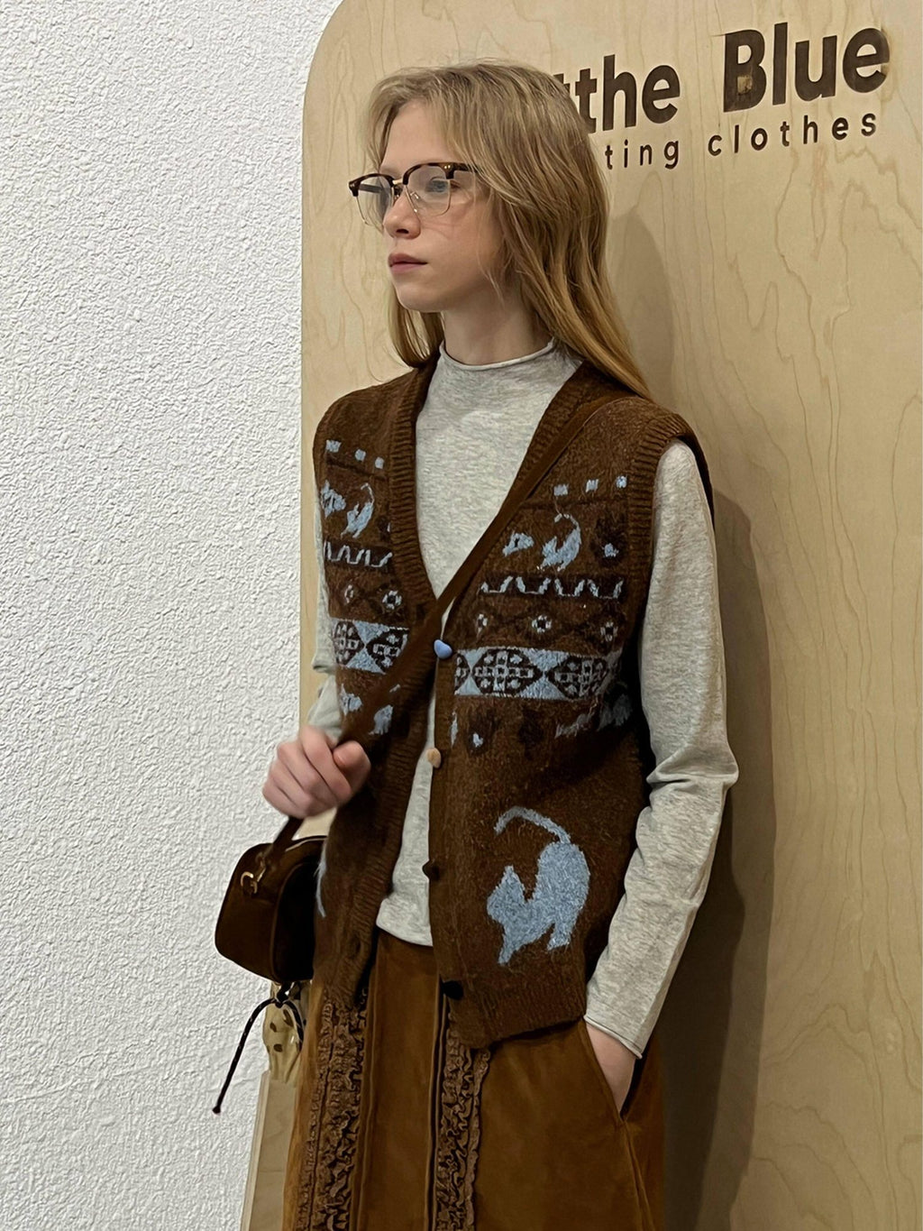 Outthe Blue Recycled Green Fiber Animal Print Commuter Style Women Cardigan Tank Tops