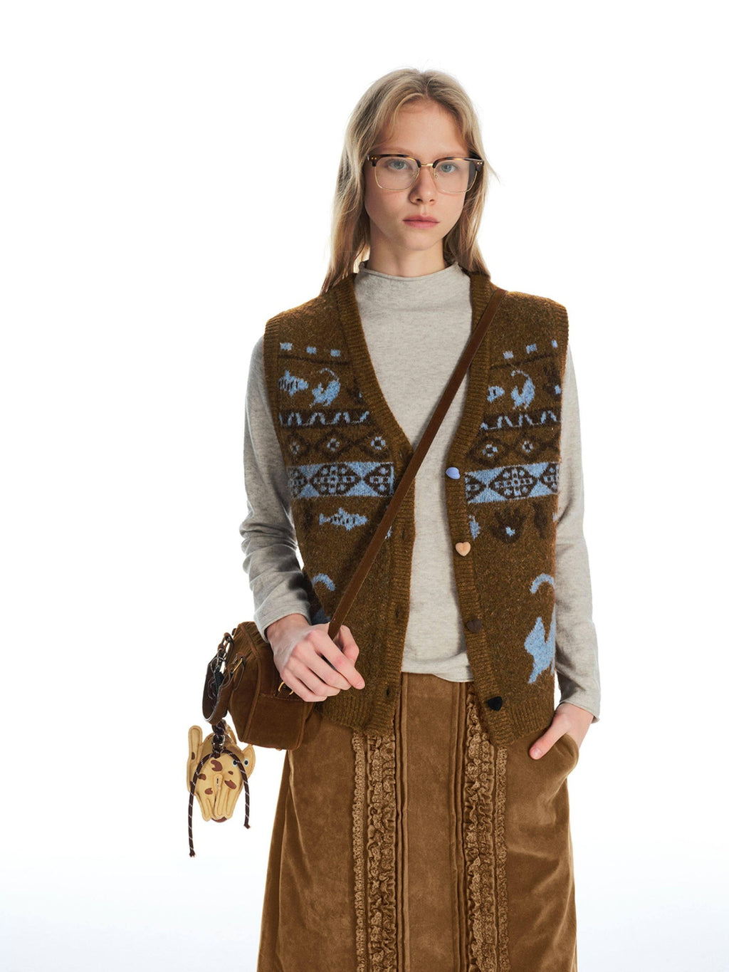 Outthe Blue Recycled Green Fiber Animal Print Commuter Style Women Cardigan Tank Tops