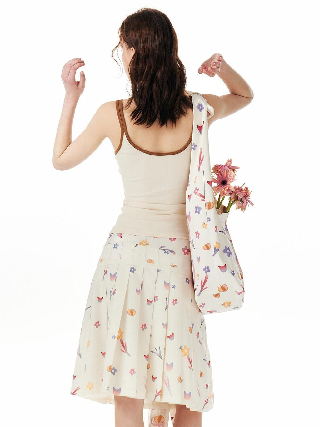 Outthe Blue Soft Stretch Cotton Viscose Blend Fitted Layering Beige Brown Tank Camisoles