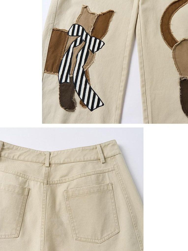 Outthe Blue Soft Washed Cotton Natural Waist Zipper Fly Casual Mika Women Wide Leg Pants