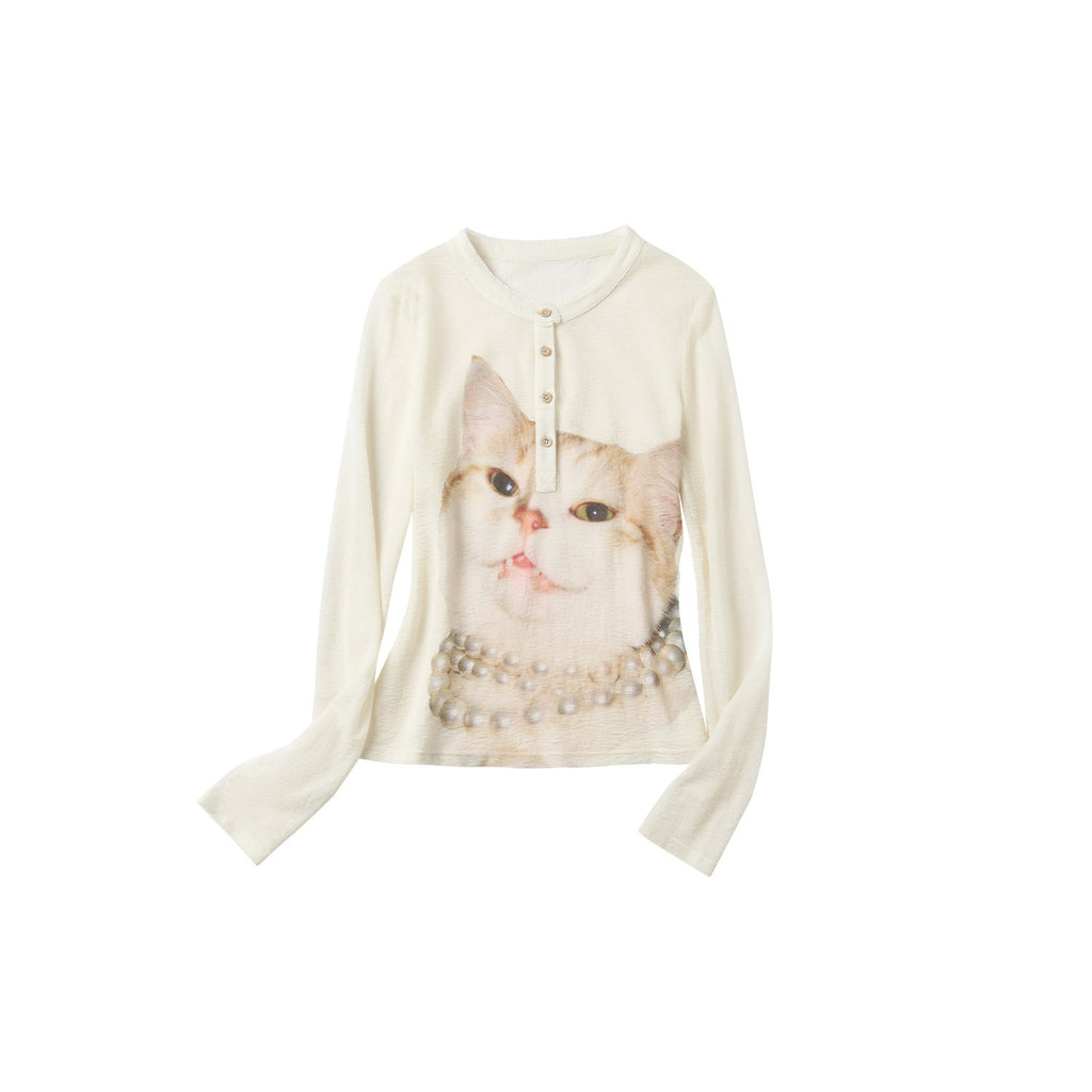 Outthe_Blue_Soft_Wool_Lyocell_Slim_Fit_Casual_Printed_Women_Pearl_White_Long_Sleeve_T-Shirts_MISSTT