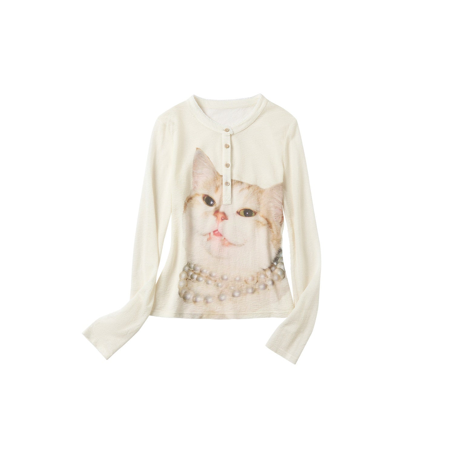 Outthe_Blue_Soft_Wool_Lyocell_Slim_Fit_Casual_Printed_Women_Pearl_White_Long_Sleeve_T-Shirts_MISSTT