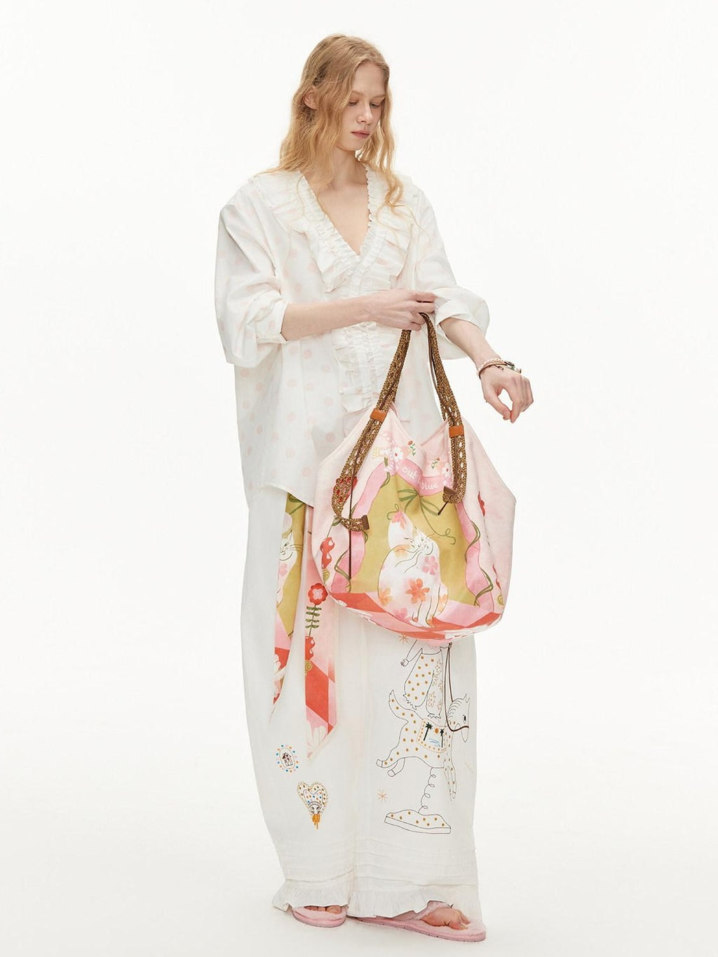 Outthe Blue Spacious Original Single Shoulder Women Pink Green Tote Bags