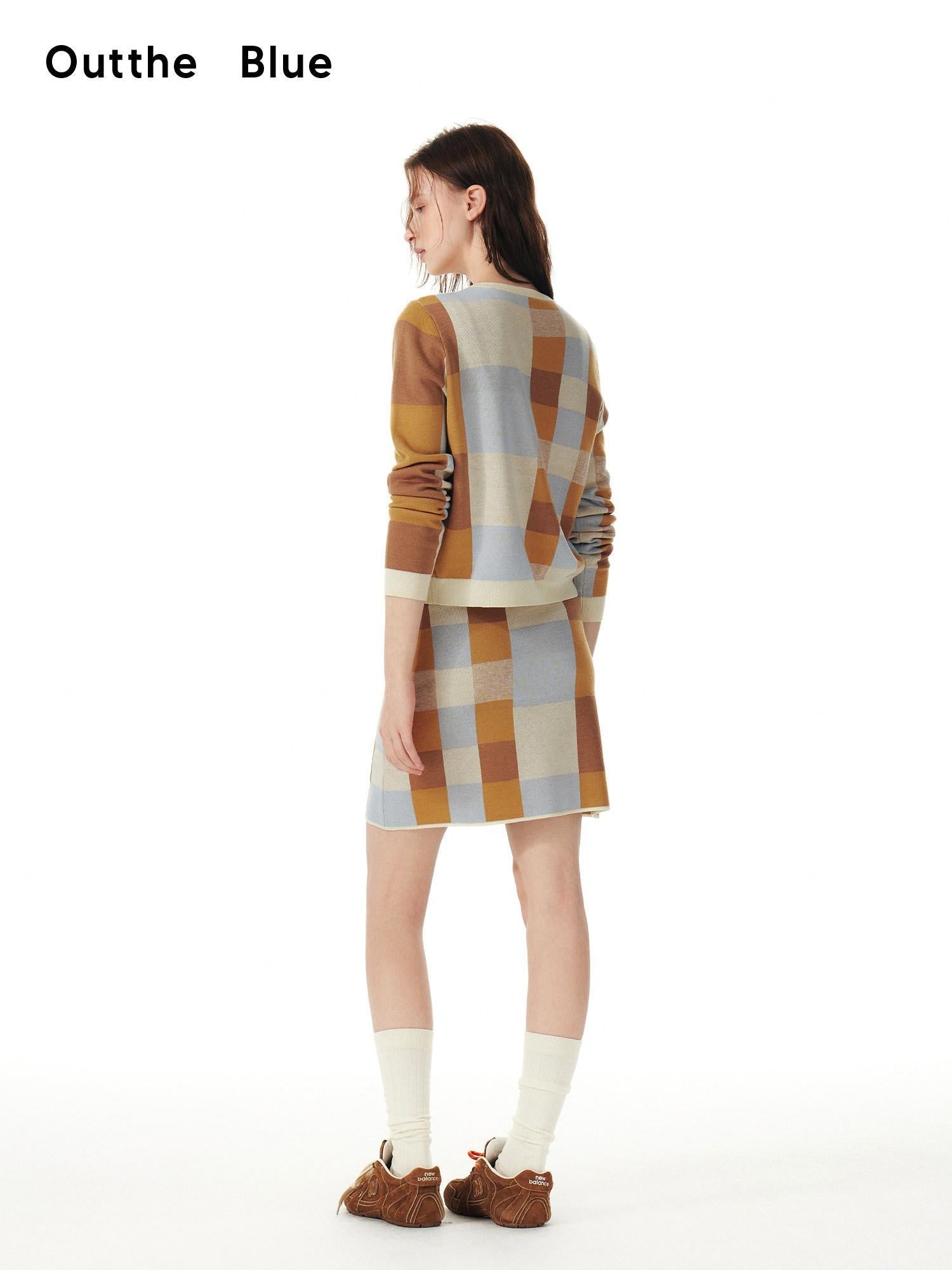 Outthe Blue Tencel Button Long Sleeve Cardigan And Skirt Women Two Piece Top & Skirt Sets