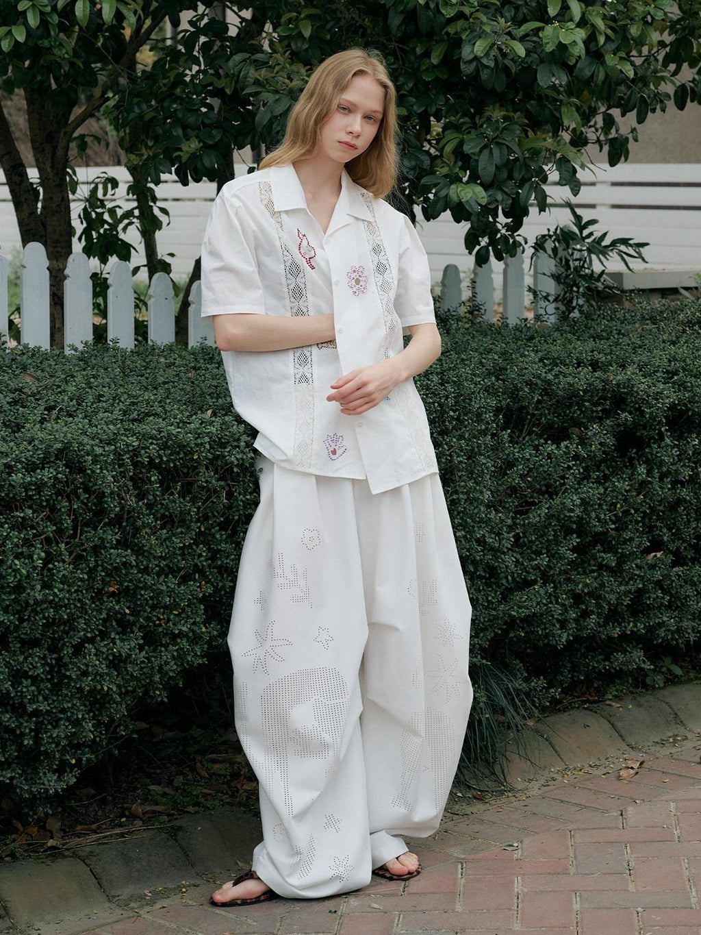 Outthe Blue Tencel Cotton Blend Loose Fit Short Sleeve Lapel Women White Button Blouses