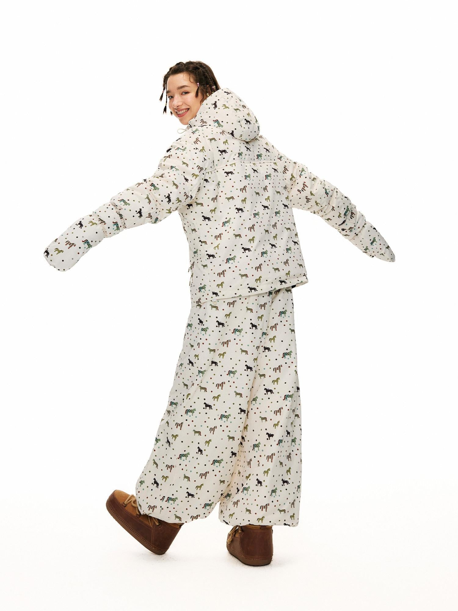 Outthe Blue Thermal Fleece Lined High Waist Full Length Pearl White Pants
