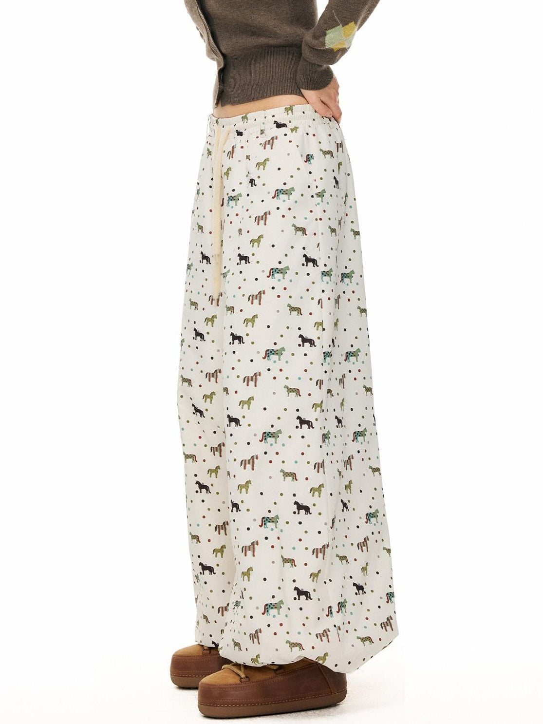 Outthe Blue Thermal Fleece Lined High Waist Full Length Pearl White Pants