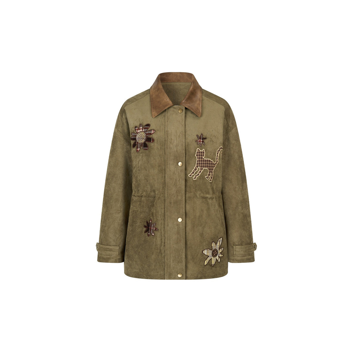 Outthe_Blue_Vintage_Oversized_Floral_Midlength_Lapel_Button_Multi_Pocket_Suede_Green_Jackets_MISSTT