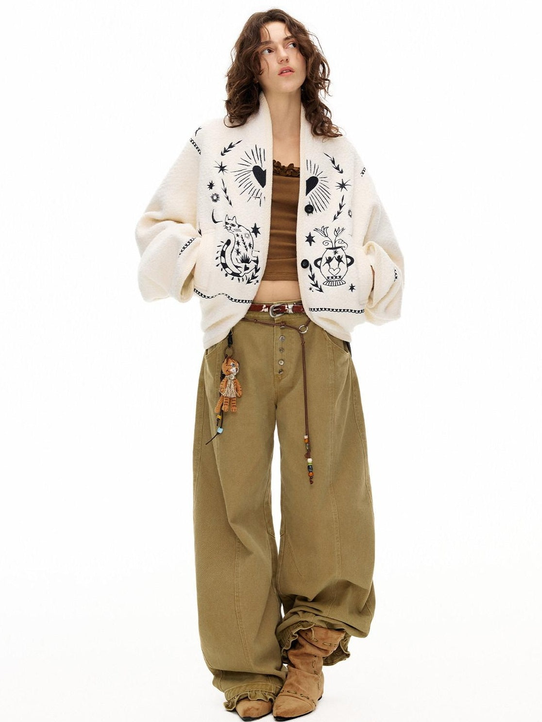 Outthe Blue Viscose Cotton Knit Slim Cropped U Neck Casual Women Travel Long Sleeve T-Shirts