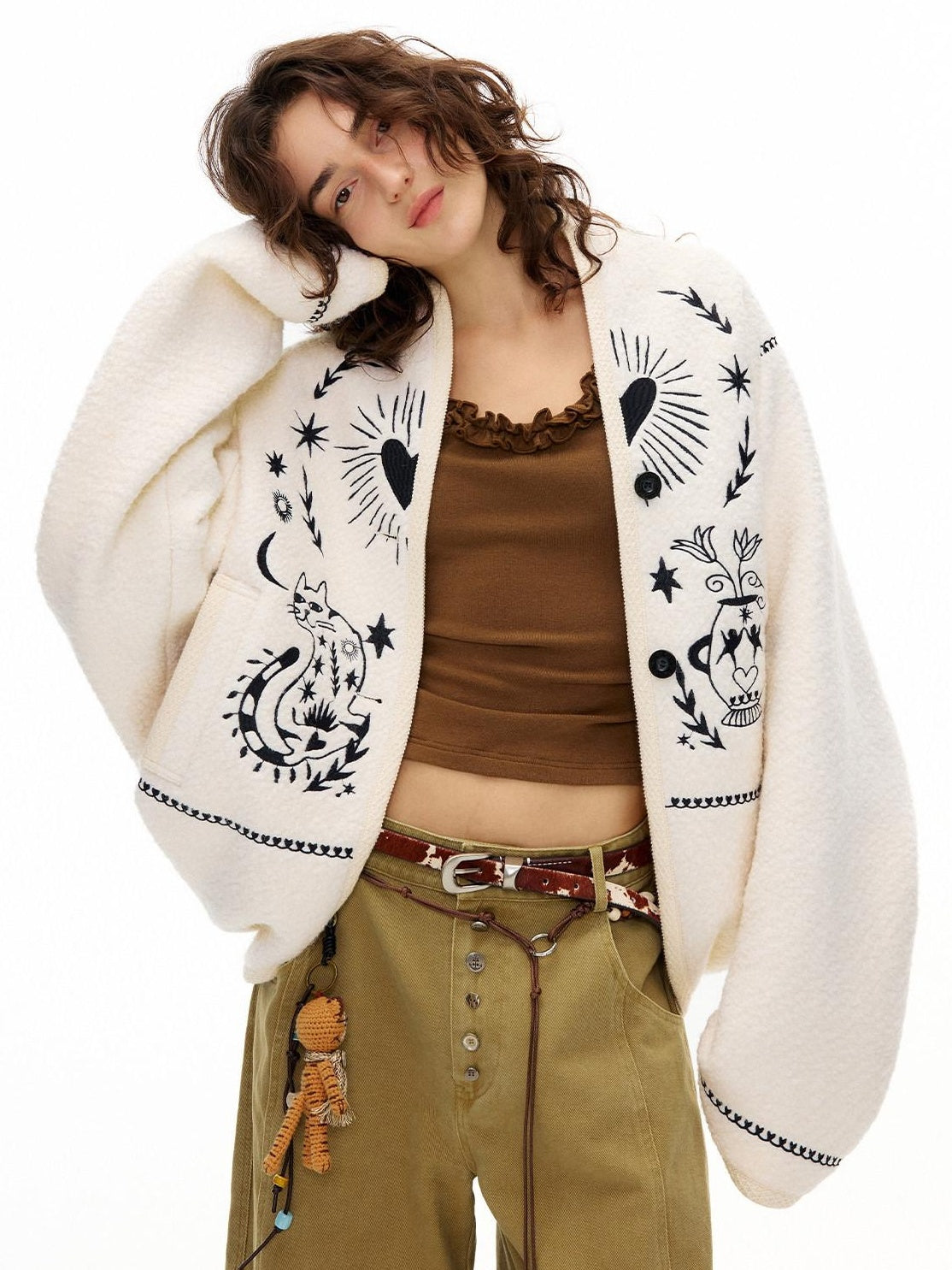 Outthe Blue Viscose Cotton Knit Slim Cropped U Neck Casual Women Travel Long Sleeve T-Shirts