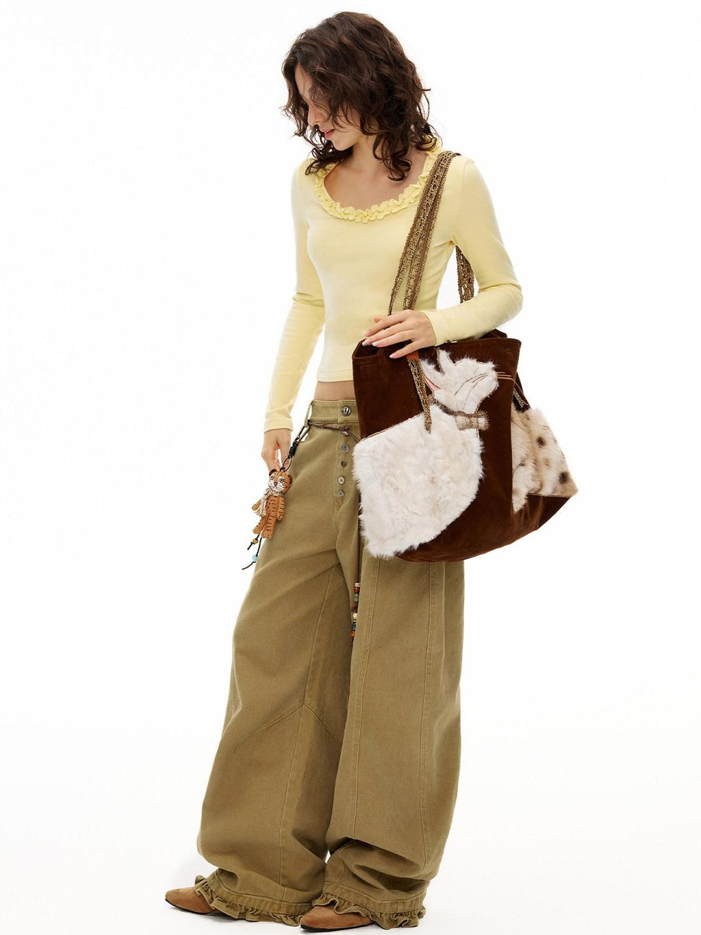 Outthe Blue Viscose Cotton Knit Slim Cropped U Neck Casual Women Travel Long Sleeve T-Shirts