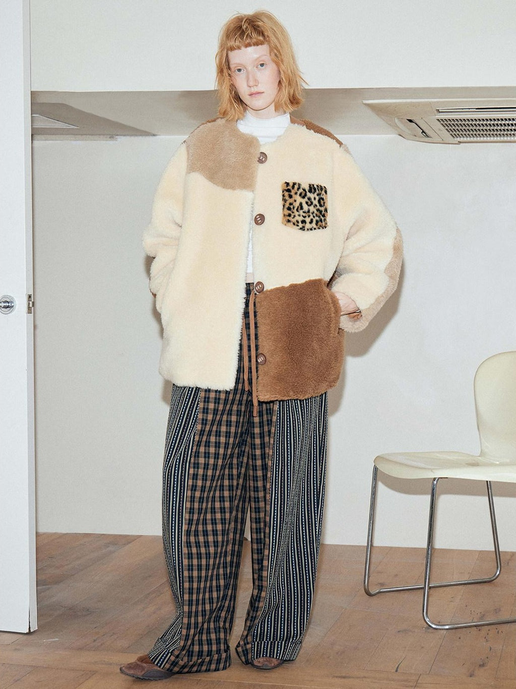 Outthe Blue Wool Blend Warm Casual Straight Cut Mid Length Women Beige Camel Classic Jackets