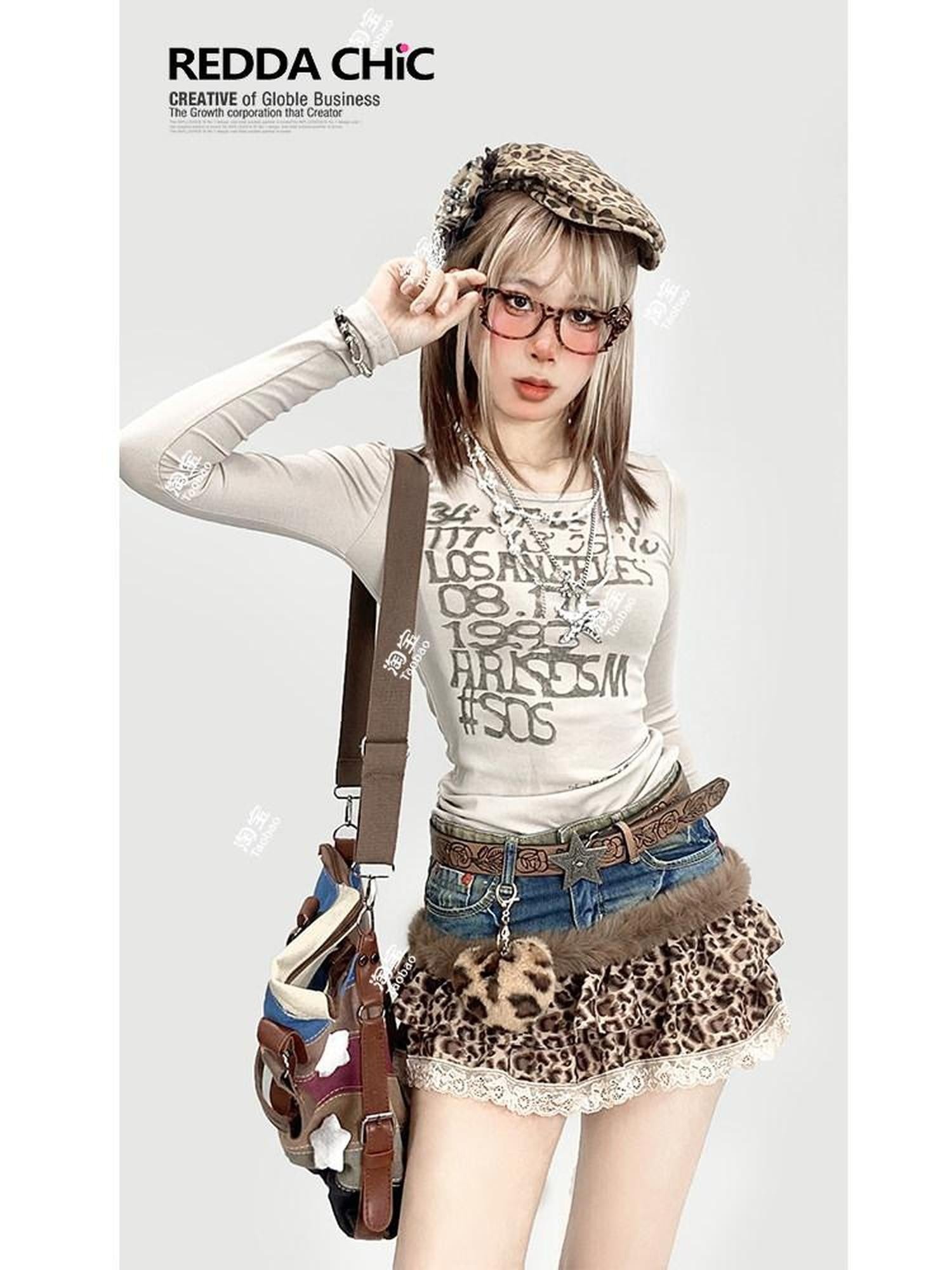 REDDACHIC Apricot Vintage Graphic Text Print Slim Fit Women'S Long Sleeve T-Shirts