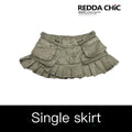 REDDACHIC_Army_Green_Pleated_Utility_Multi_Pocket_Low_Waist_Women'S_Denim_Mini_Skirts_MISSTT