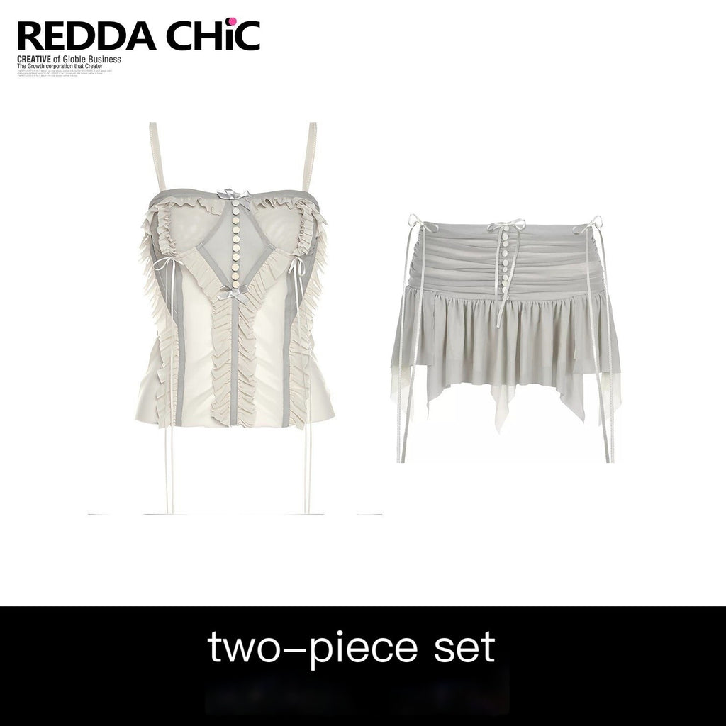 REDDACHIC_Ballet_Lace_Asymmetric_Camisole_A_Line_Women'S_Polyester_Top_&_Skirt_Sets_MISSTT