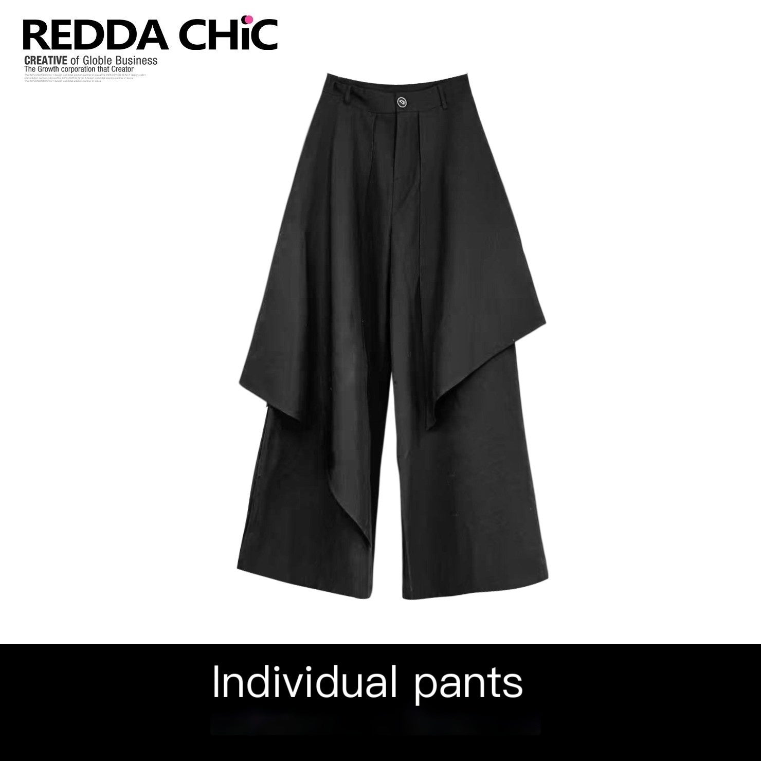 REDDACHIC_Black_Faux_Layered_Tailored_Asymmetric_High_Waist_Women'S_Wide-Leg_Pants_MISSTT