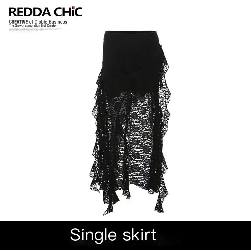 REDDACHIC_Black_Gothic_Asymmetric_High_Waist_Spliced_Ruffle_Slit_Women'S_Lace_Maxi_Skirts_MISSTT