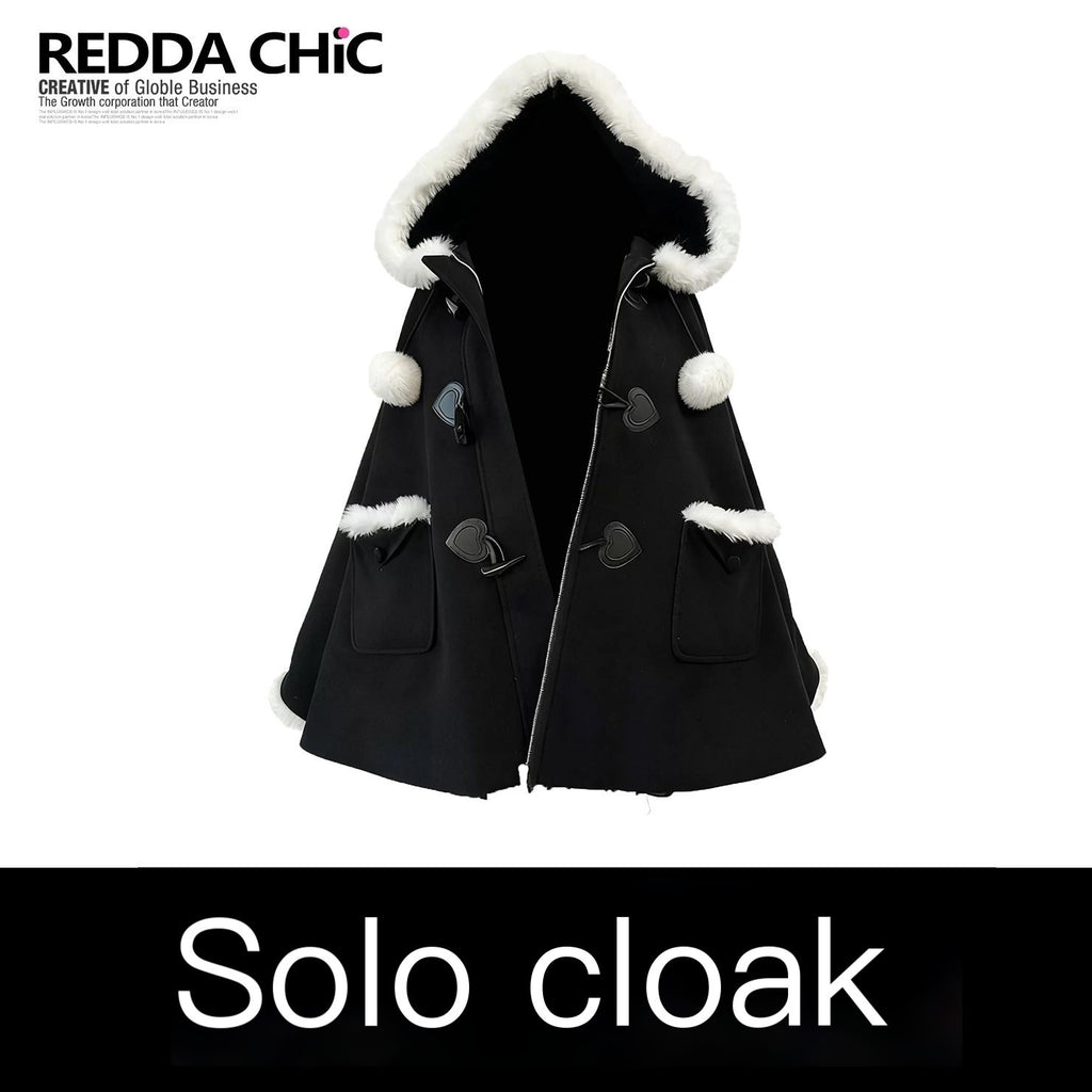 REDDACHIC_Black_Kawaii_Lolita_Hooded_Faux_Fur_Patchwork_Cape_Loose_Women'S_Hoodies_MISSTT