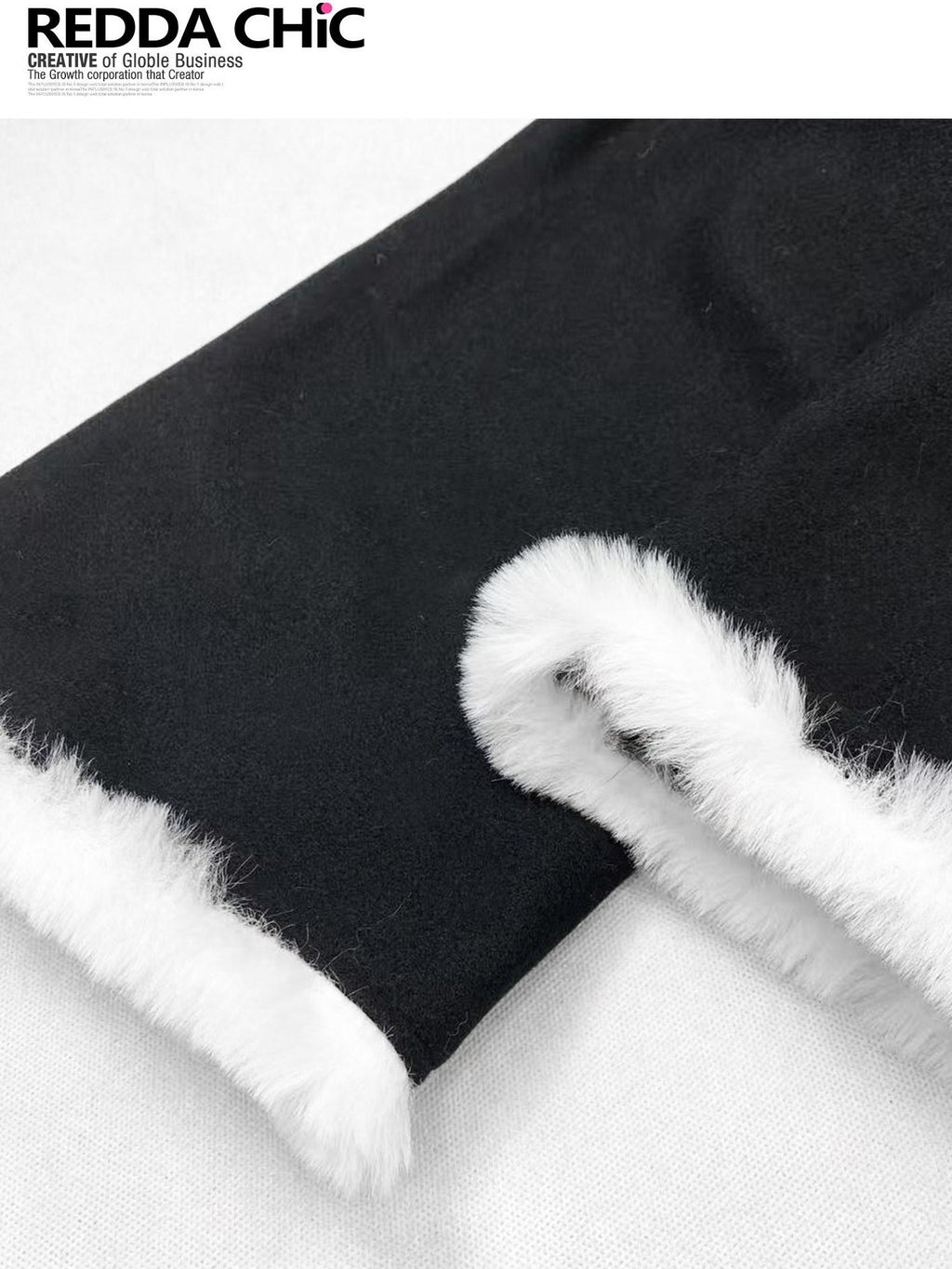 REDDACHIC Black Kawaii Lolita Hooded Faux Fur Patchwork Cape Loose Women'S Hoodies