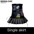 REDDACHIC_Black_Pleated_Splice_Punk_Printed_Fitted_Women'S_Leather_Strapless_Mini_Dresses_MISSTT