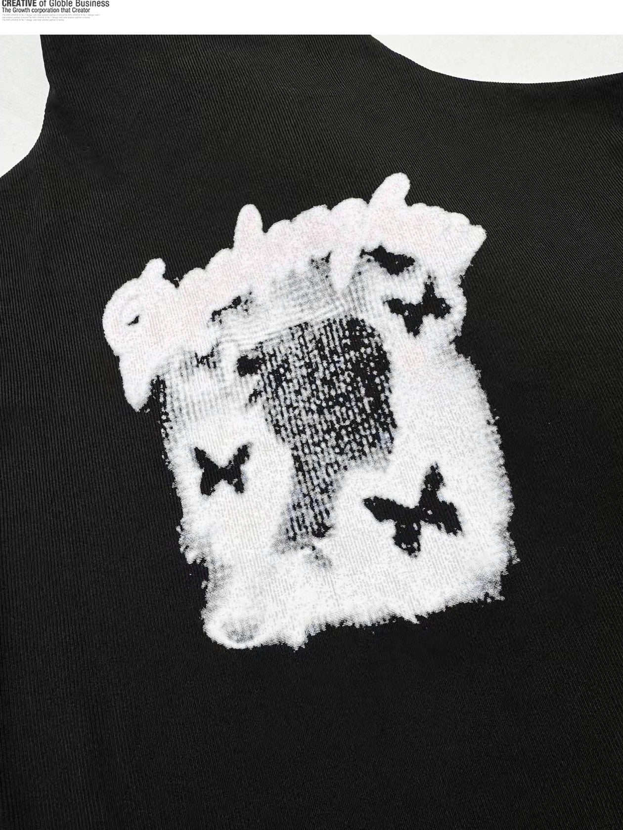 REDDACHIC Black Print Cinched Waist Mock Neck Women'S Polyester Short Sleeve T-Shirts