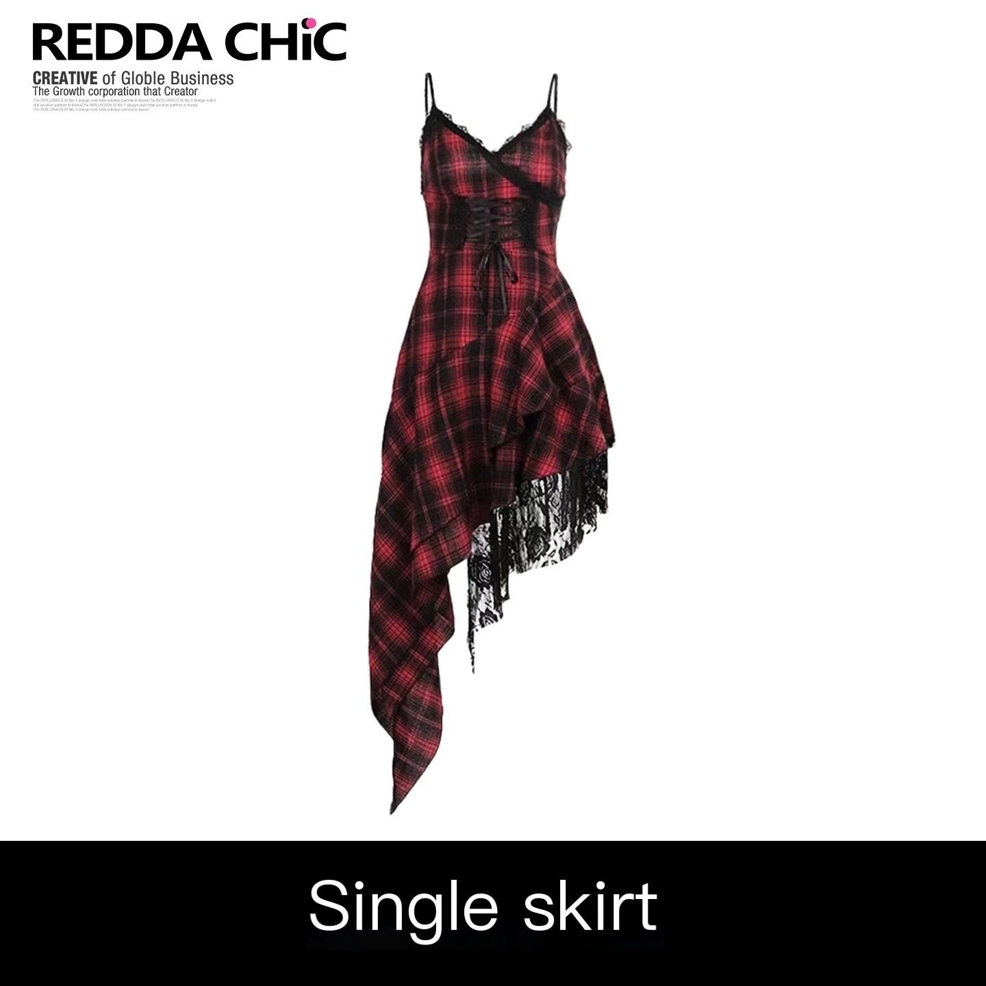 REDDACHIC_Black_Red_Plaid_Gothic_Asymmetric_Lace_Tie_Waist_Women'S_Slip_Midi_Dresses_MISSTT