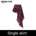 REDDACHIC_Black_Red_Plaid_Patchwork_Asymmetric_Ruffle_Punk_Women'S_Polyester_Midi_Skirts_MISSTT