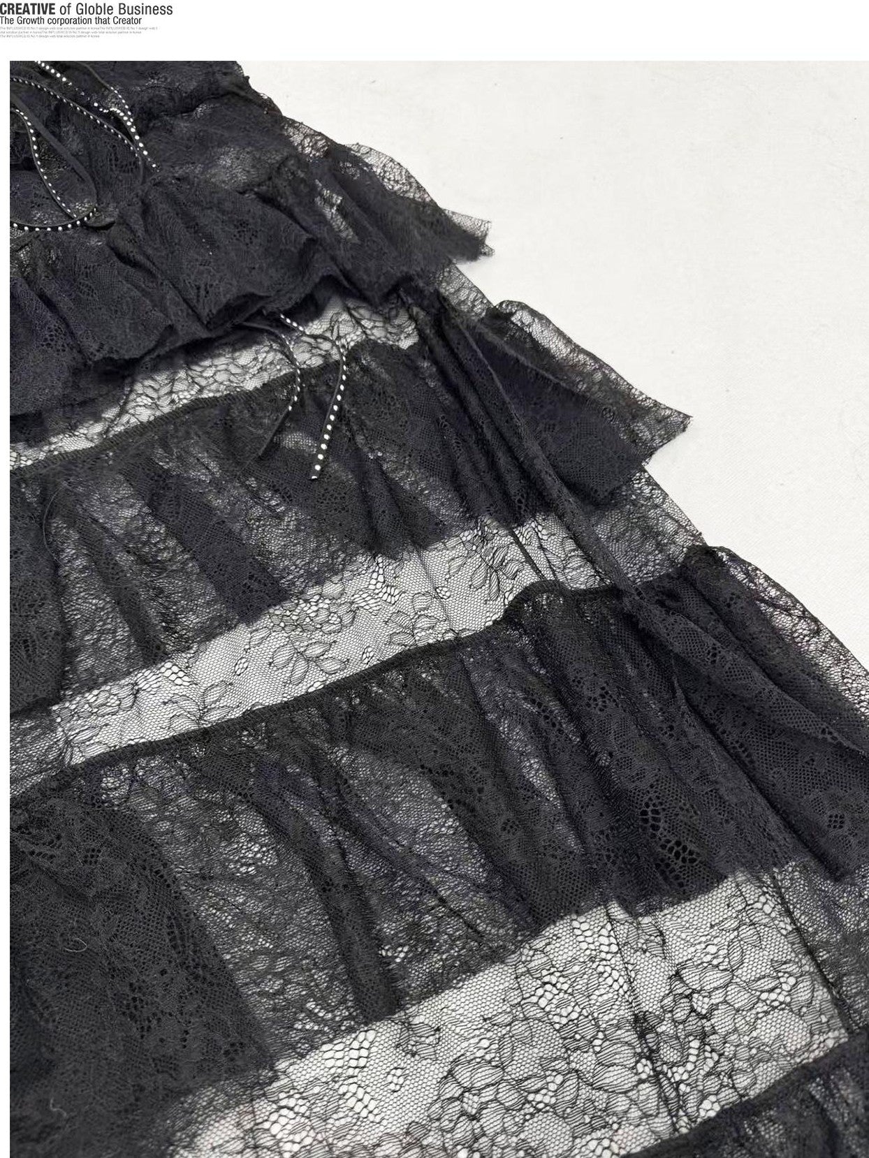 REDDACHIC Black Tiered Cake Lace Spaghetti Strap Women'S Composite Lace Slip Mini Dresses